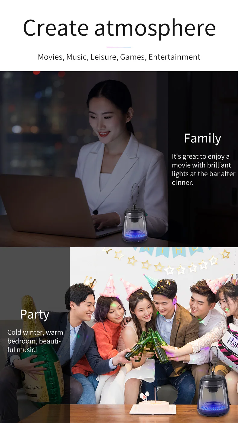 2020 NEW Product Led Light Lamp TWS Wireless Car Party BT Speaker - ANKUX.COM