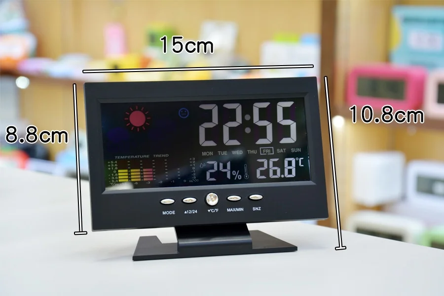 Cross-Border 8082T Large Screen Smart Table Clock Color Screen Display for Home Voice-Controlled Electronic Alarm Measures