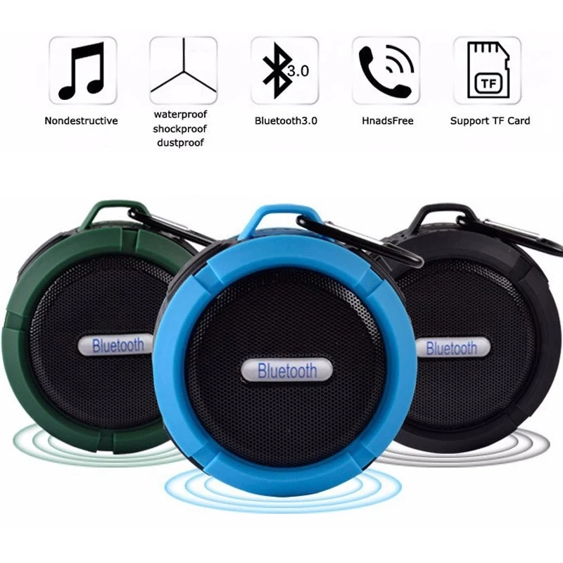 C6 Portable Wireless Bluetooth Speaker With Calls Handsfree and Suction Cup Waterproof Shower Mini outdoor Plastic Speaker - ANKUX.COM