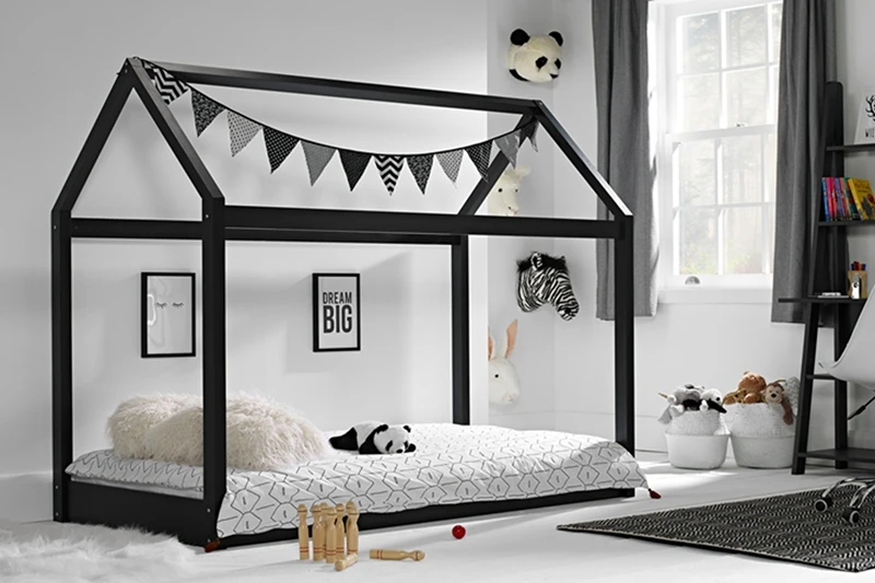 Kids Wooden Single House Bed In Pine Buy Wooden Single Bed Single Beds For Sale Solid Wood Canopy Bed Product On Alibaba Com