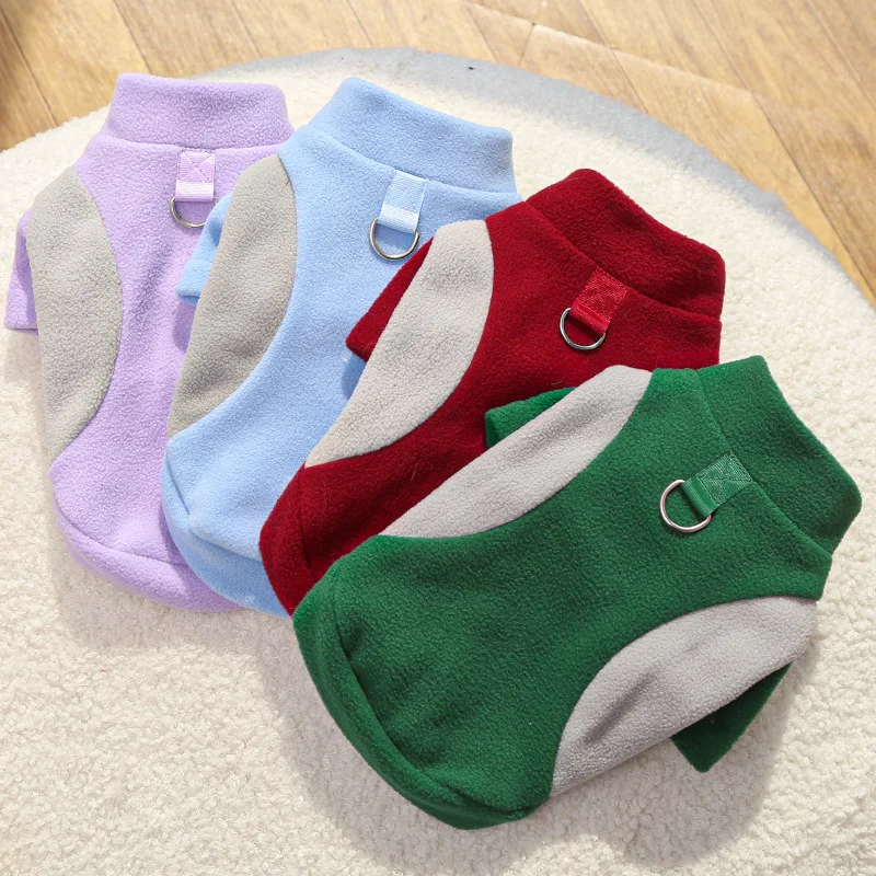 Autumn Winter New Pet Dog Cat Clothing Corgi Sports Base Shirt Fleece-Lined Dog Clothing Cat Supplies Made Polyester Classic