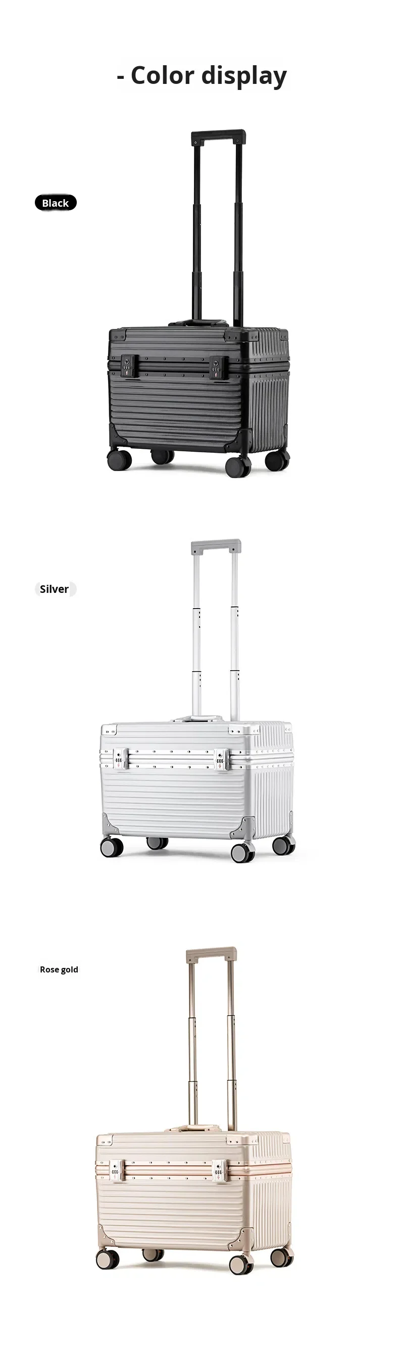 product 18 20 aluminum frame cabin carry on trolley case handheld luggage for photography tools  beauty instruments pilot case-19