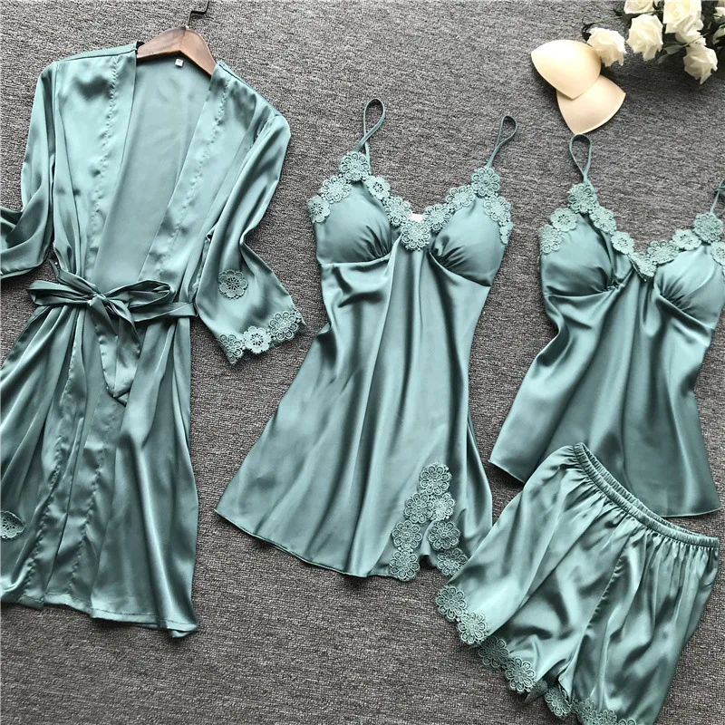 комплект для сна 5в1. шелковая пижама hm. розовая пижама 4в1. авито пижамы 4 ка. пижама топ штаны и халат.