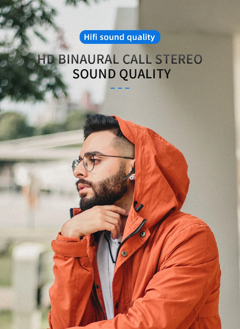 Touch control noise cancelling good bass wireless bluetooth headset with mic