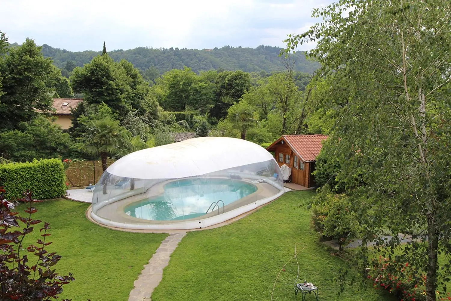 Clear Above Ground Swimming Pool Bubble Dome Tent  Inflatable Hot Tub Swimming Pool Enclosure Solar Dome Cover Tent