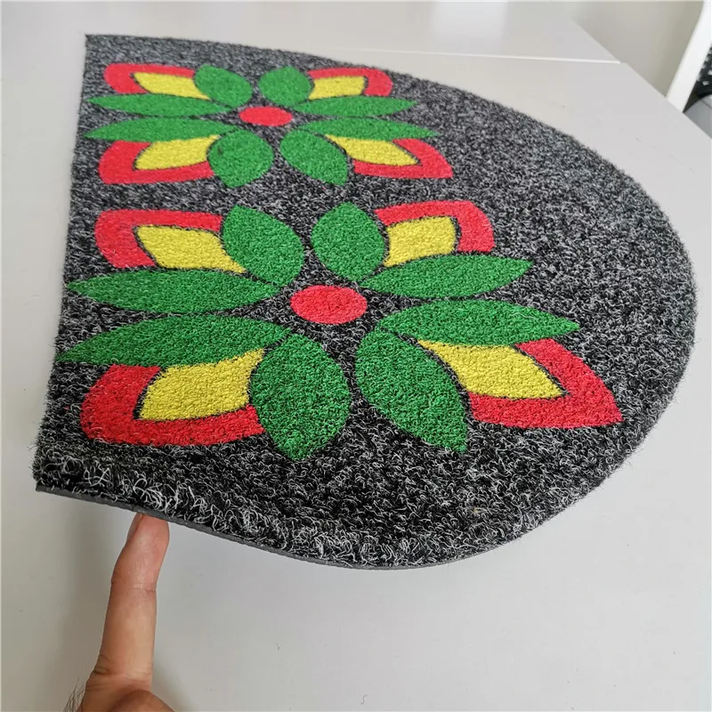 half moon rubber backed coco coir fiber floor mat