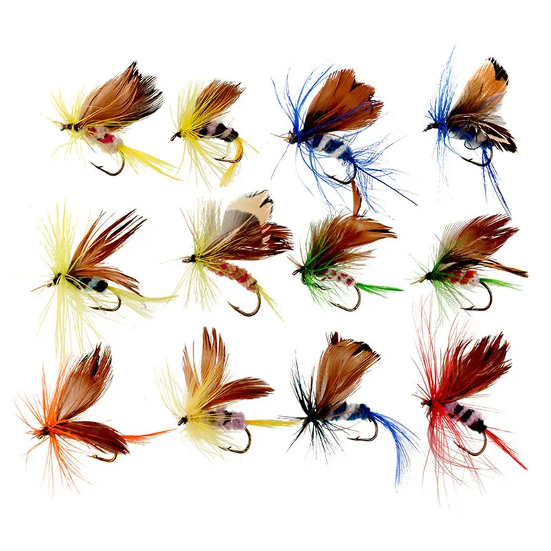 

12Pcs/Set Insects Flies Fly Fishing Lures Bait High Carbon Steel Hook Fish Tackle With Super Sharpened fly fishing lure set