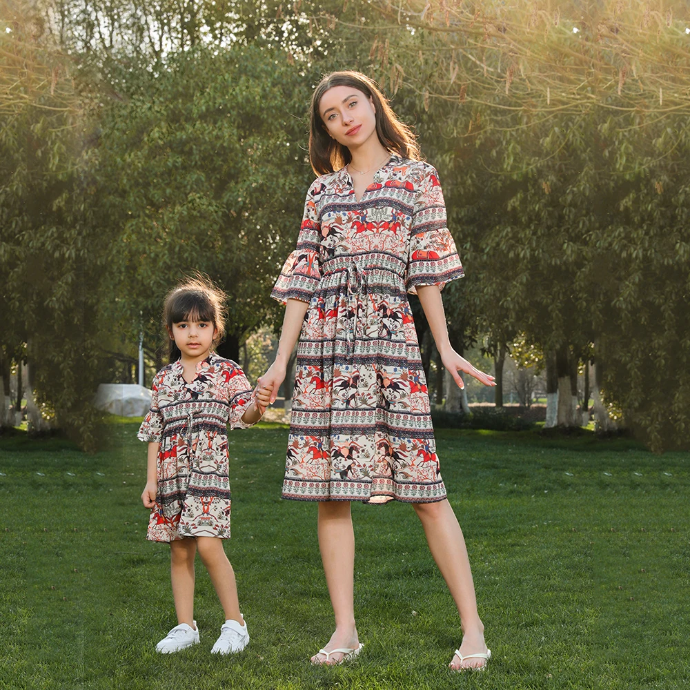 Family Matching Clothes Short Sleeve Maxi Dress Mother and Daughter Dresses Set Outfits Mommy and Me Clothes Family Matching Clothes Short Sleeve Maxi Dress Mother and Daughter Dresses Set Outfits Mommy and Me Clothes