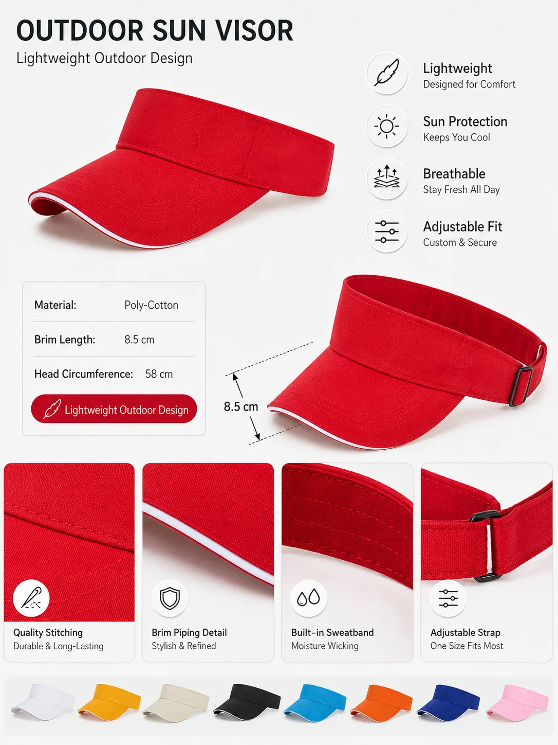 Custom Logo Outdoor Sun Visor Hat Breathable Sport Sun Hat Sun Protection Hat Wholesale OEM