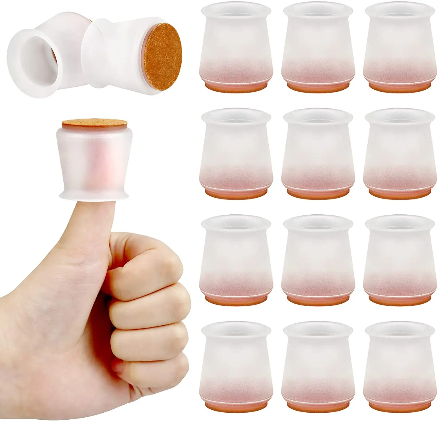 Silicone Chair Leg Floor Protectors With Felt Chair Leg Covers For