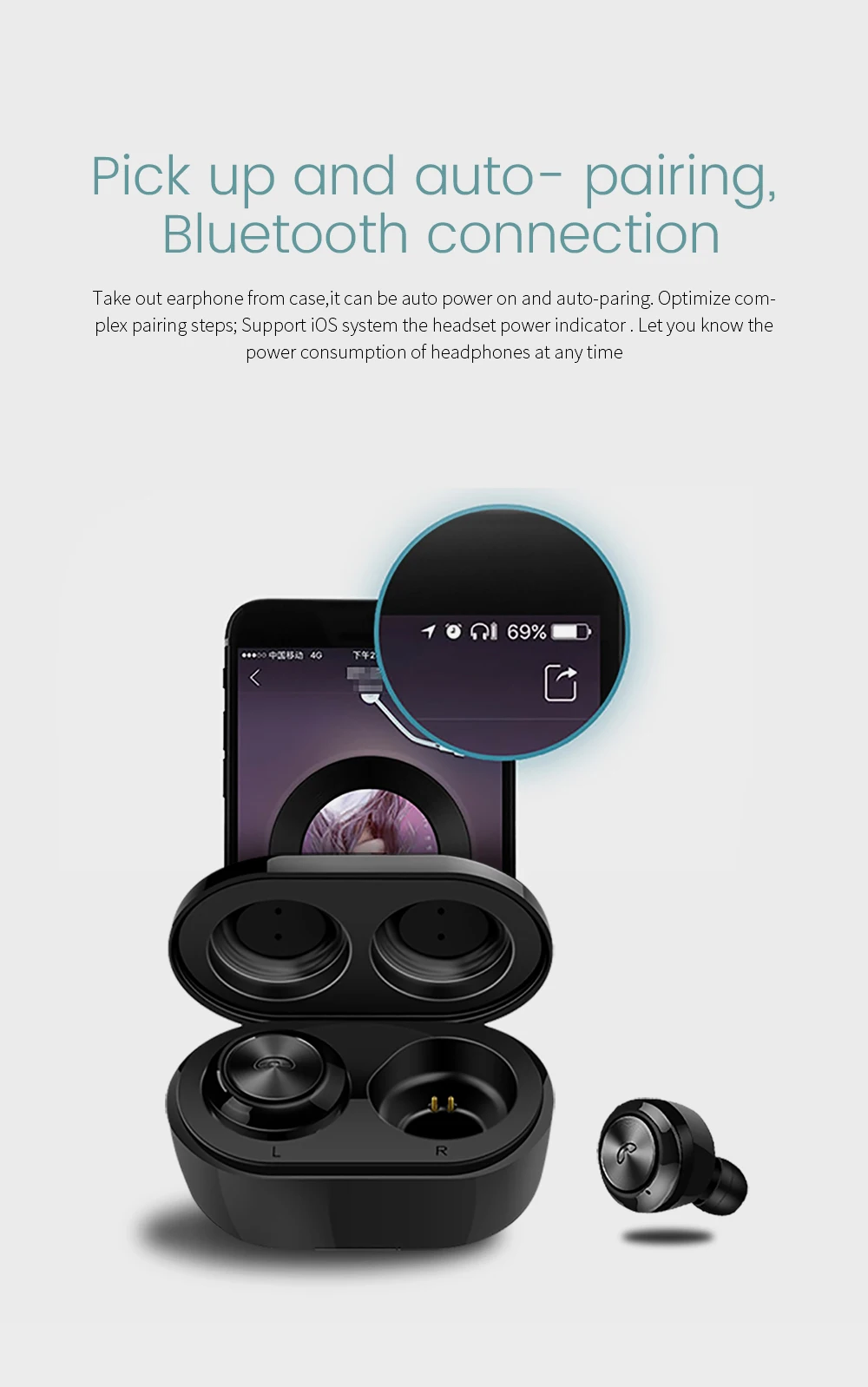KECHAODA BT1 Tws Wireless Bluetooth Headset for mobile phone Sports Portable Earphone factory OEM earphone - ANKUX.COM