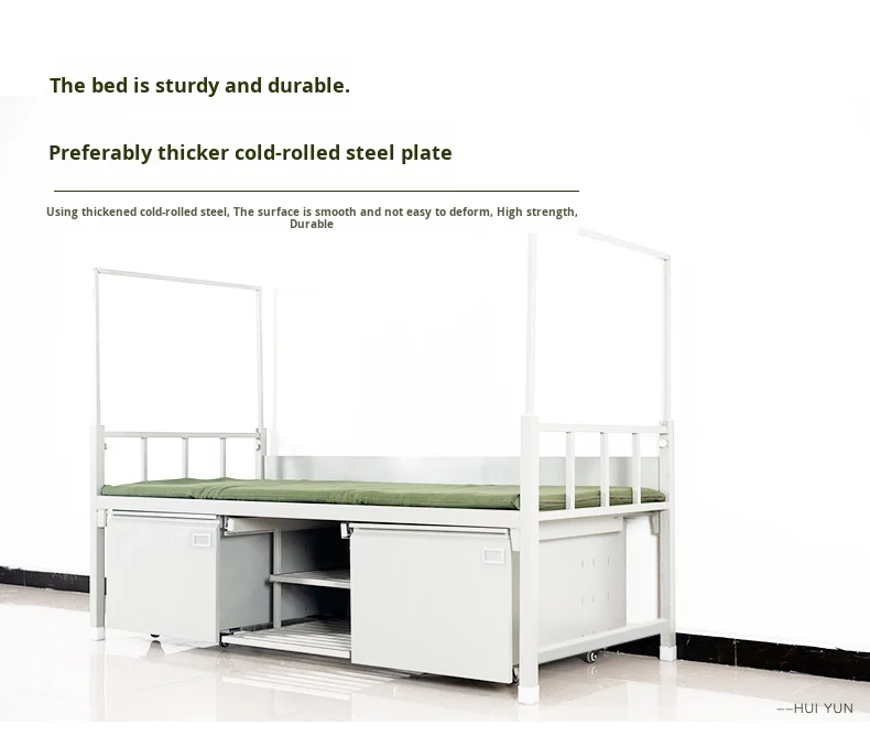 product wholesale custom heavy duty metal double bunk bed detachable knock down single bed frame for school bedroom apartment hospital-3