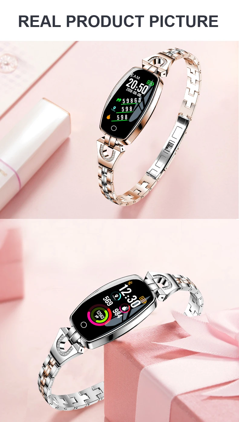 0.96 Color Screen H8 Smart Bracelet with IP67 waterproof Heart Rate Blood Pressure Monitor for Women (14).jpg