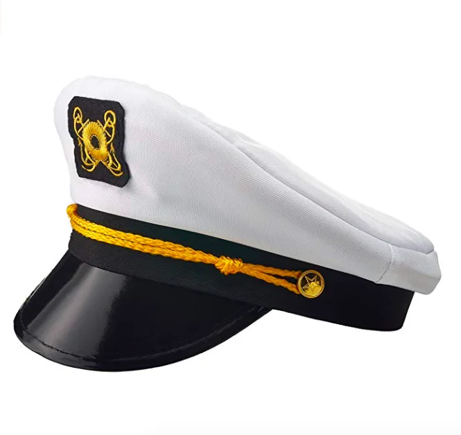 Details about   Yacht Captain Skipper Sailor Boat Cap Hat Costume New