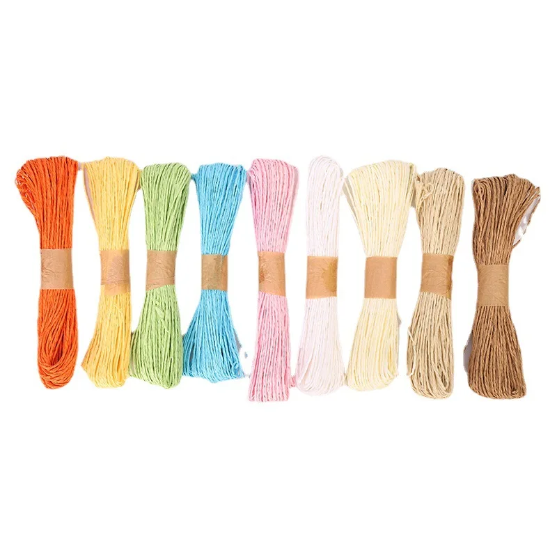 30m Ecofriendly Craft Raffia Cord Stripes Paper String Rope Paper