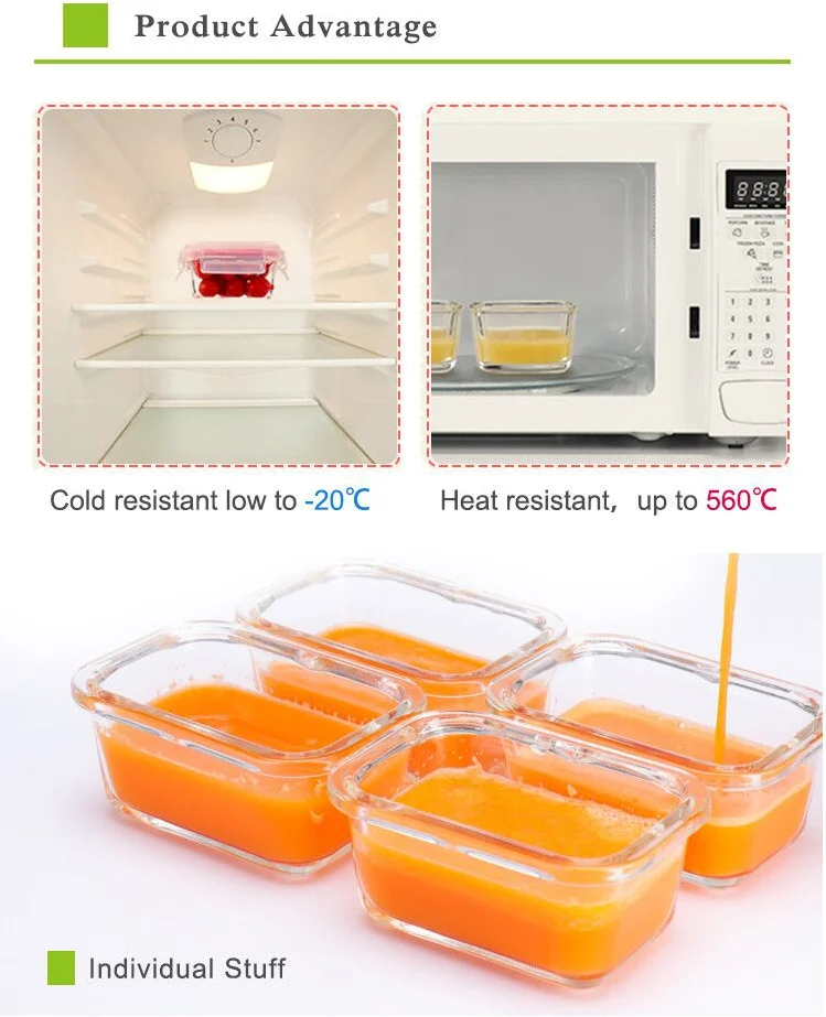 Bpa Free Mini Glass Baby Food Storage Container Lunch Box Microwave