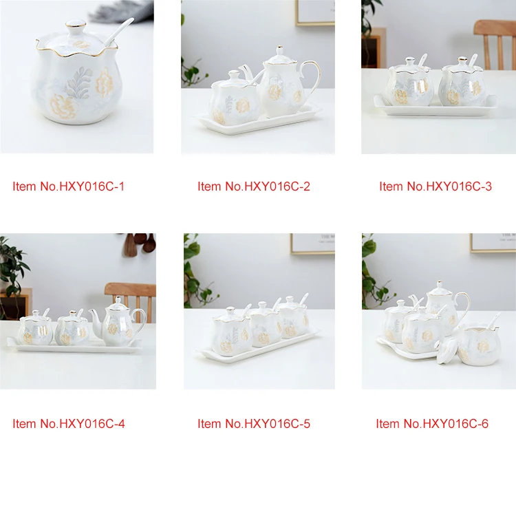 Wholesale kitchenware special design different logos durable porcelain condiment pot set.jpg