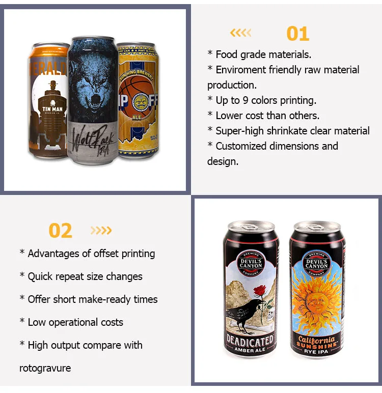 Craft Beer Can Shrink Sleeve Label Digital Shrink Label for Coffee Can