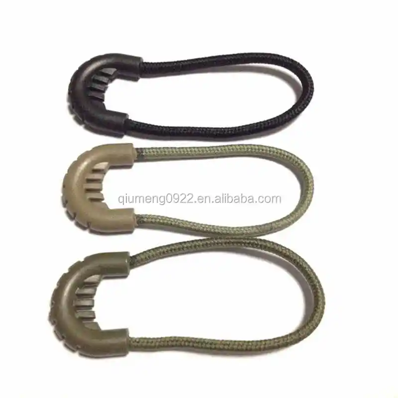10PCS Zipper Pulls Rope Cord Ends Zip Lock Buckle Clip For Bag/Clothes Hot