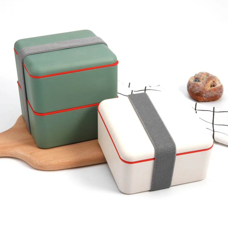 Cille 1.6l Bento Box 2 Layer Insulated Thermo Lunch Box Plastic Food