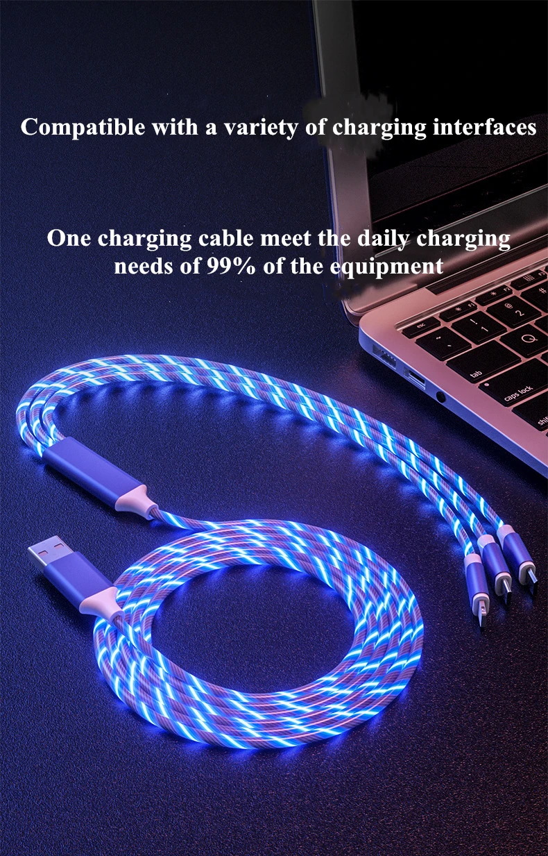 Wholesale High Quality 3 in 1 Fast Charging Cable Flexible Color Micro Usb Cable - ANKUX.COM