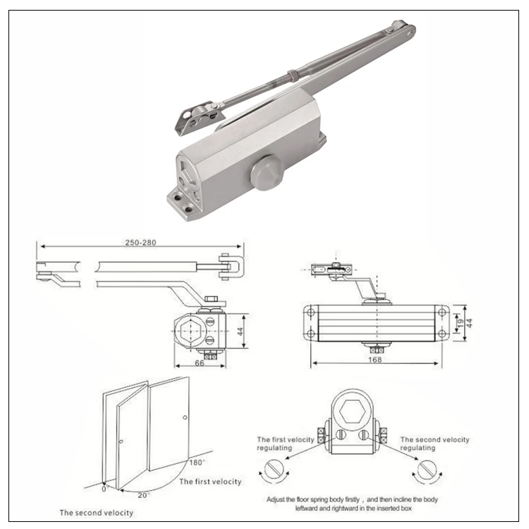 Heavy Duty 180 Degree Auto Door Closer For 80kg Door Buy 180 Degree