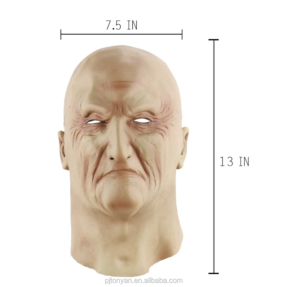 Old Man Realistic Human Mask For Sale Full Face Latex Halloween Mask Novelty Costume Full Head