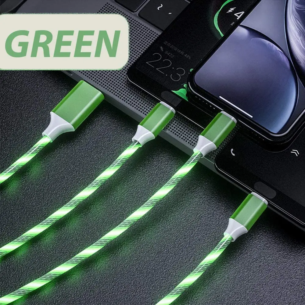 Shemax Led Flowing Charger Cable Light Up Strong Charging