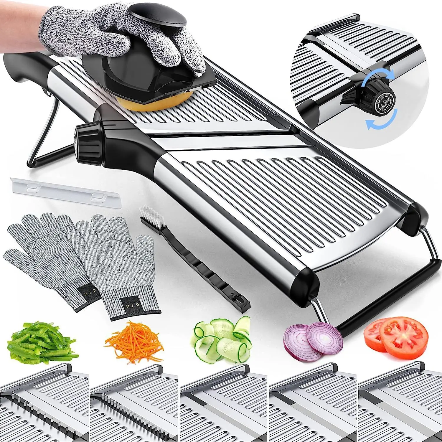 3-in-1 Metal Vegetable Cutter Upgraded Stainless Steel Mandoline Slicer Manual Onion Potato Fruit Slicer Chopper Kitchen Gardget factory