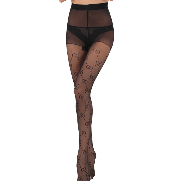 
Fashion custom pantyhose printing black stockings panty hose 