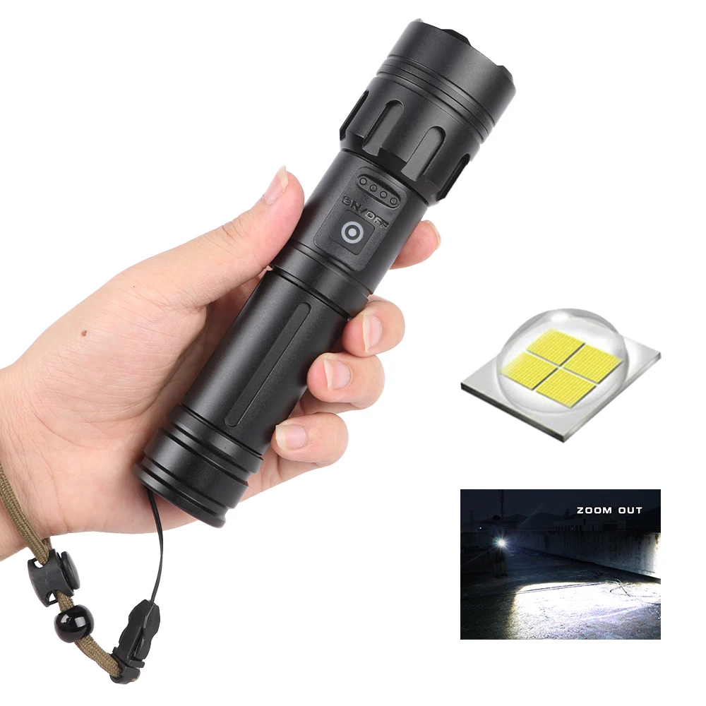 Amazon Hot Selling Waterproof 3000lm Zoom XHP50 Aluminium Tactical USB Rechargeable XHP50 LED Flashlight