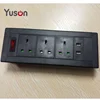 British/universal power extension socket with usb ports/ uk mounted on desk surface aluminum built-in desktop socket