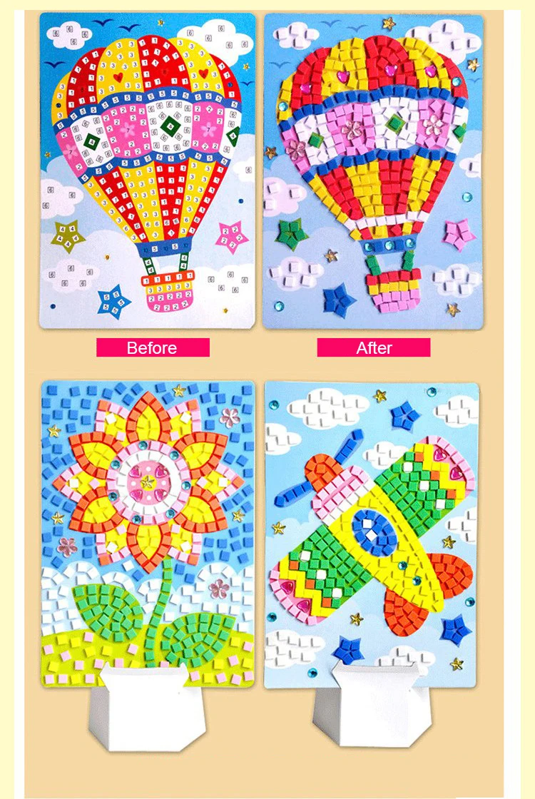 Kids Mosaic Craft Stickers Kits For Kids Mosaics Buy Kids Mosaic Craft Kits,Kids Mosaic