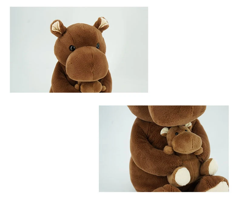 Parent-child series Cartoon Rhinos Stuffed Animal Toy Hippopotamus Elephant Plush Toys