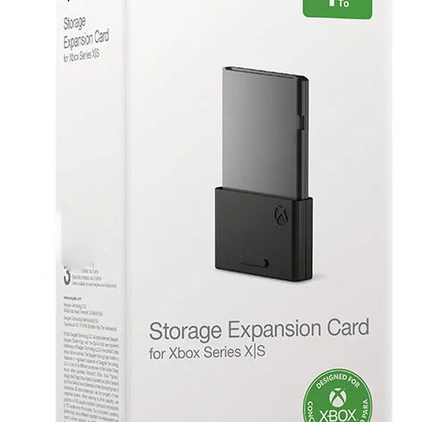 Seagate and WD Black Xbox expansion cards side by side on black background