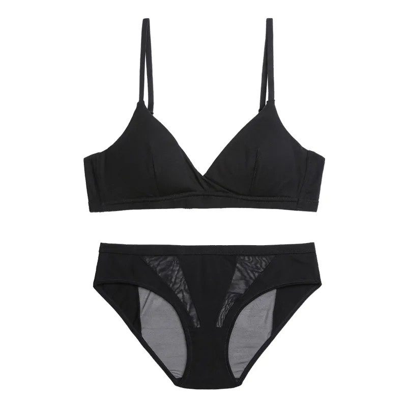 Fashion High Quality Teen Girls Thin Triangle Cup Bralette Lingerie Set ...