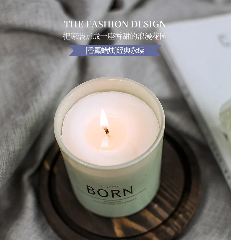 Natural Soy Wax 100% Cotton Wick Scented Candle Gift Set with luxury white Jar