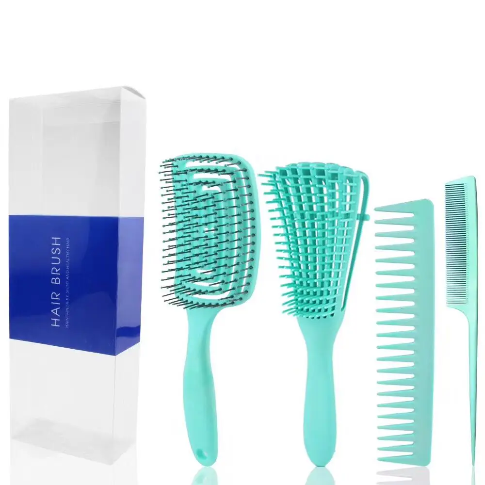 Customize Logo Hair Styling Plastic Octopus Detangling Hair Brush Sets