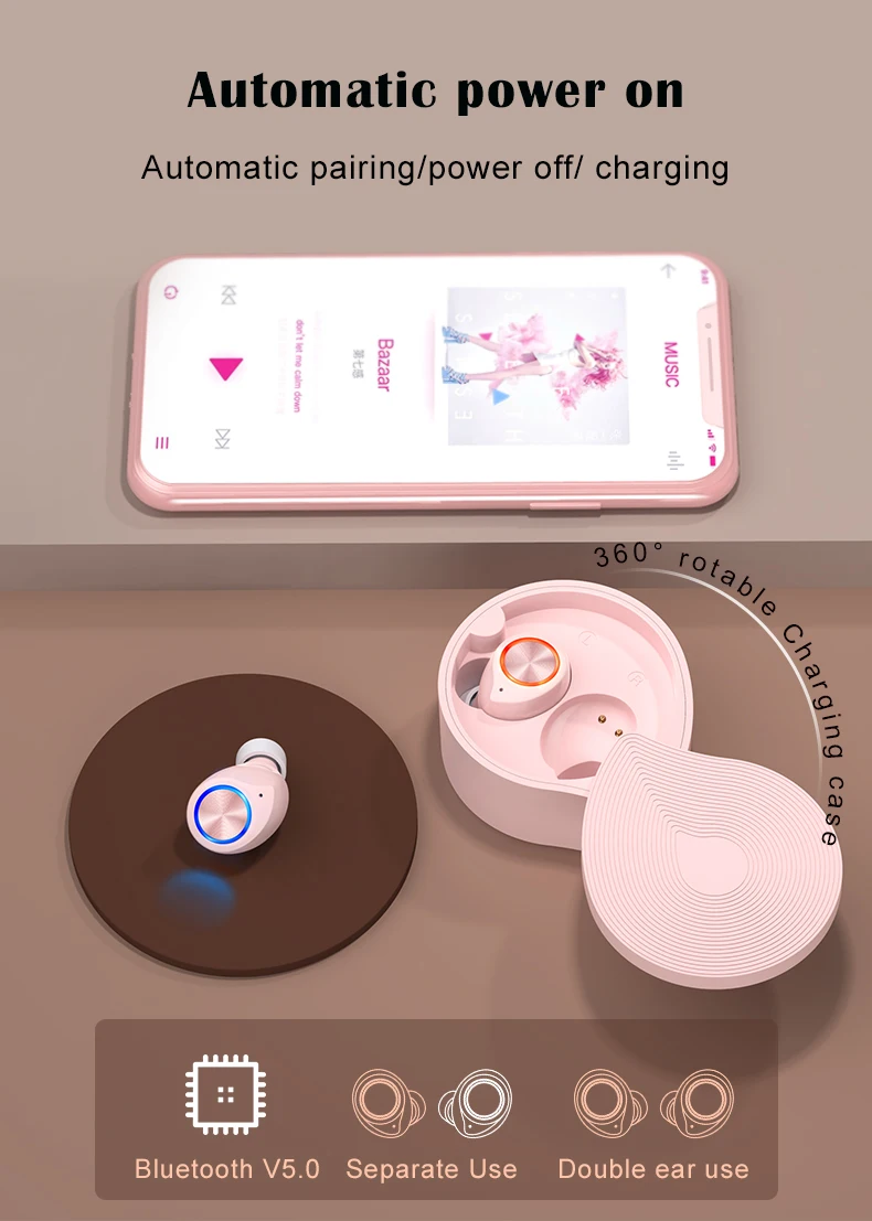 TW70 True Headphones Wireless Stereo Earbuds Wireless Earphone TW70 for iPhone 8 huawei mate 30 - ANKUX.COM
