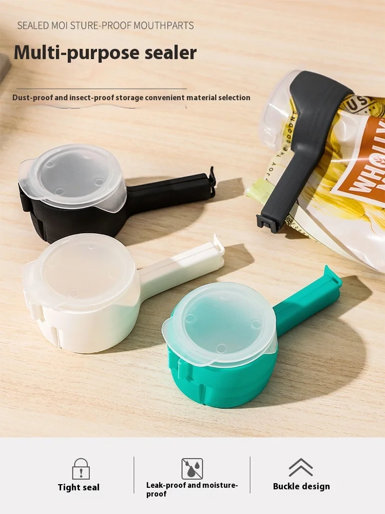 Household Sundries Moisture-Proof Discharge Snack Bag Sealing Clip Tea Food Preservation Plastic Bag Clip Leak-Proof Seal for