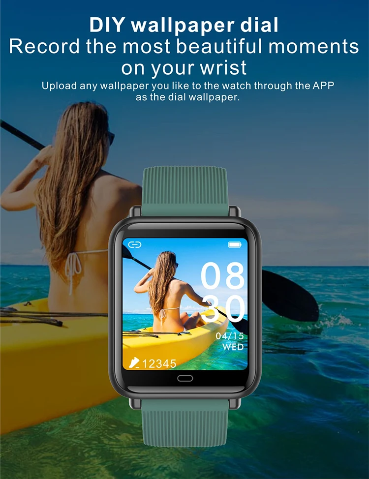 1.3 inch Q9T smart watch waterproof smart bracelet body temperature wristband with Daily reminder