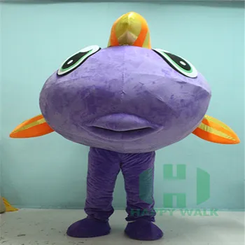 Hot 2017 Baru Ungu Ikan Maskot Kostum Untuk Orang Dewasa Dan Anak