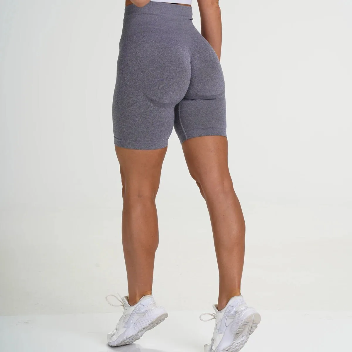Pantalones cortos deportivos de realce para mujer,sin costuras,de cintura alta,ajustados,co #Green 