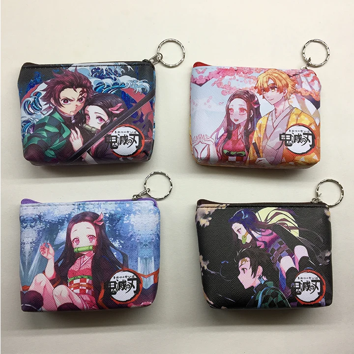 Anime Kimetsu no Yaiba Long Button Wallet Purse Coin Bag Cosplay Gifts 