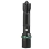 AAA battery rack rotating zoom torch black self defense flashlight