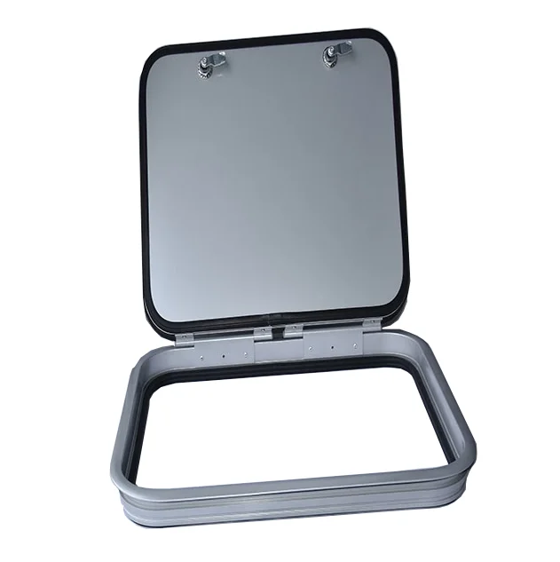 White Frame Waterproof Rv Hatch Door Lockable Exterior Caravan Hatch