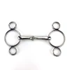 Continental Gag Bit with 3 Ring Cheeks and Hollow Jointed Mouth