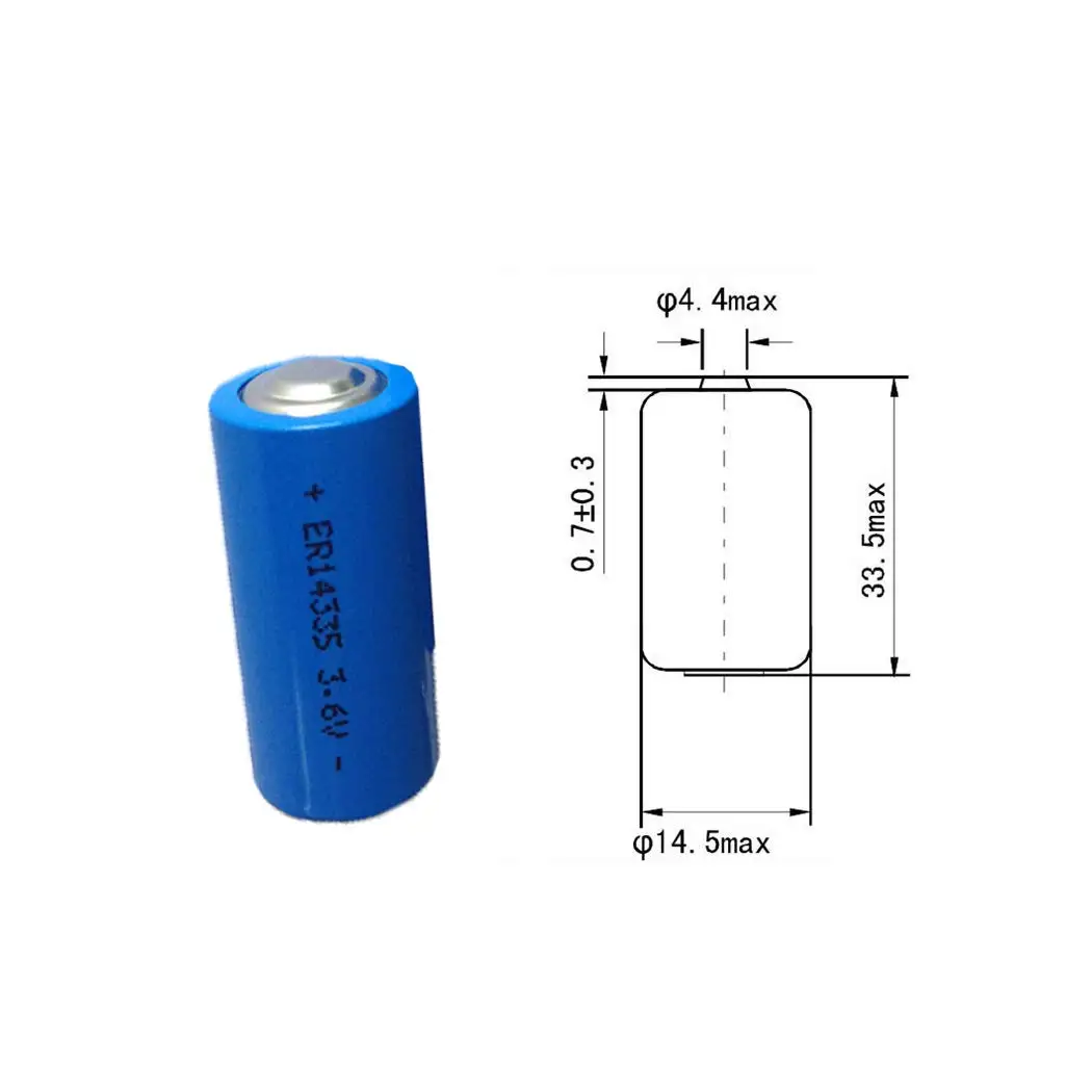 2/3aa Size 1650mah Lithium Primary Battery Er14335 For Water Meters ...