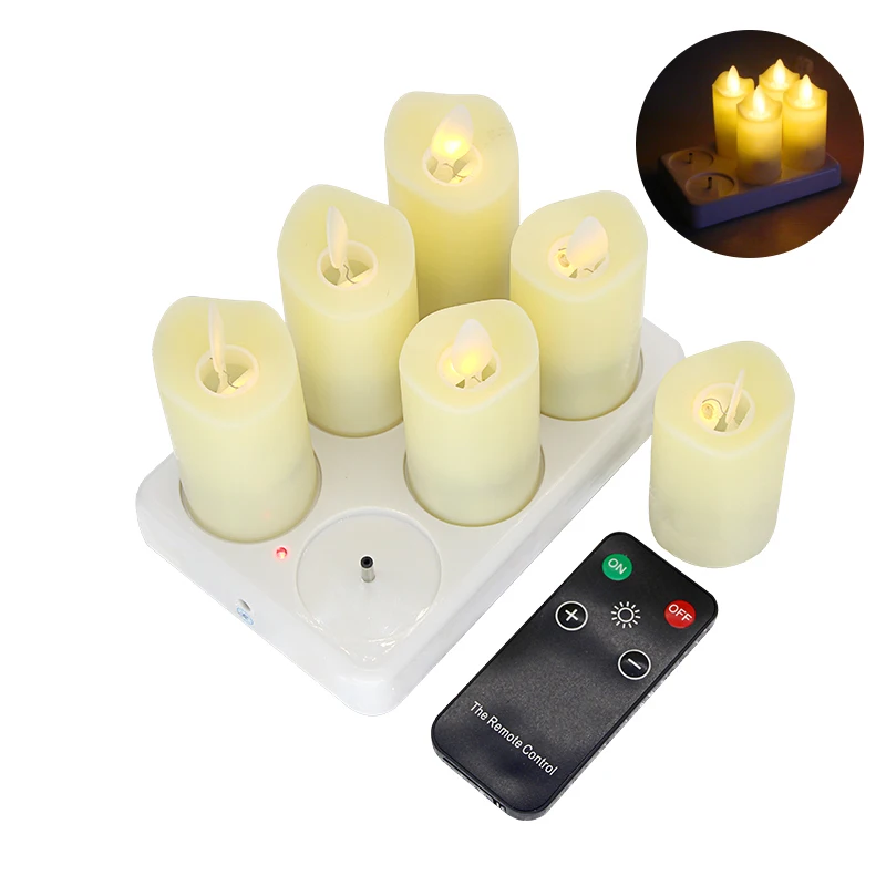 New style with remote control  flameless Wind swing candle Waving Flame  rechargeable led candle light