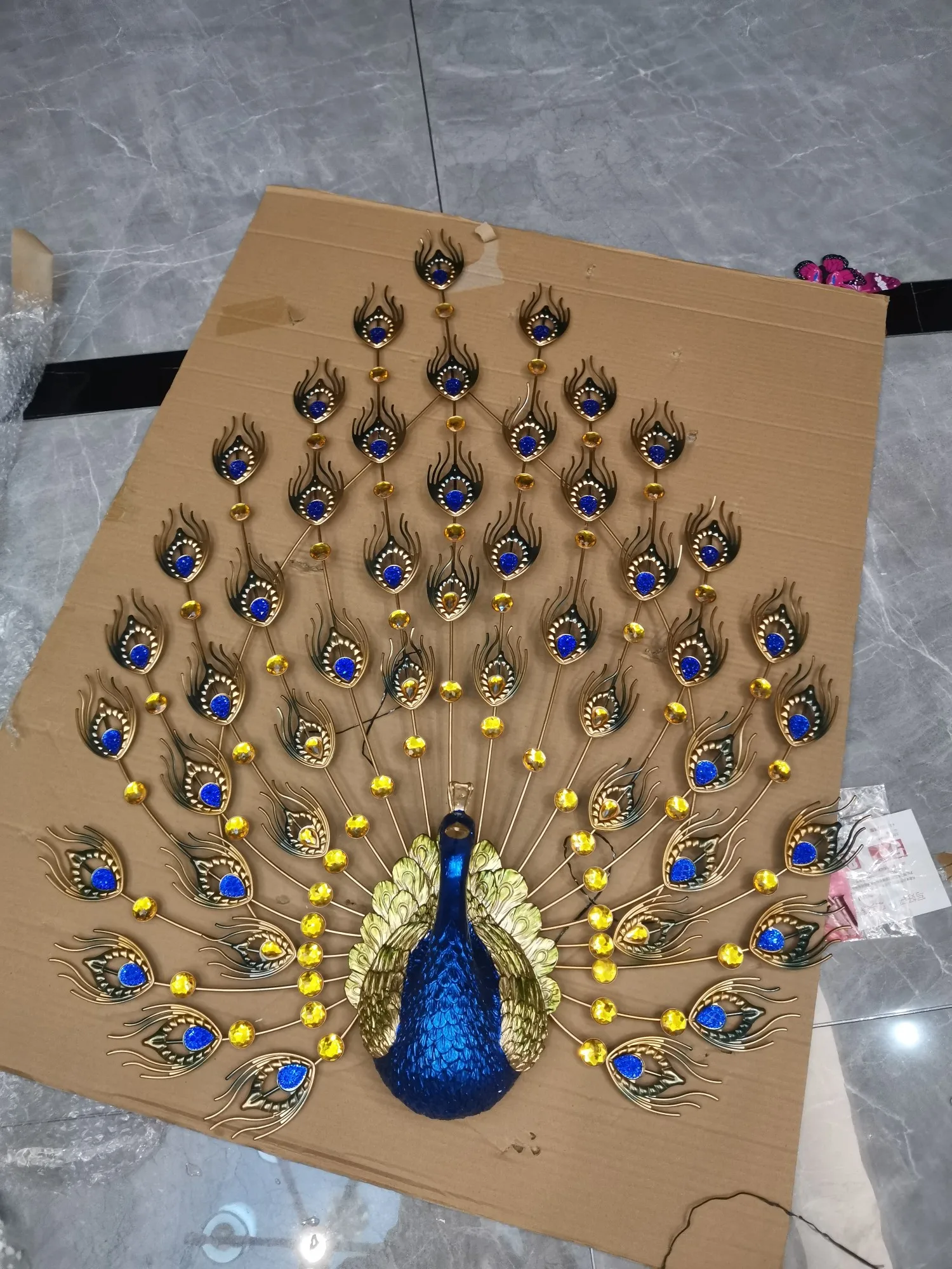 Luxury Large Metal Peacock Wall Art Decor For Hotel Decorative Creative Wall Hanging For Home